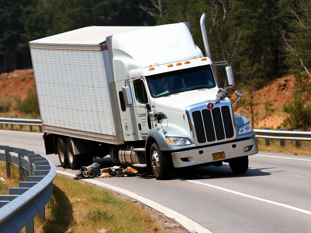 Semi-truck rollover wreck